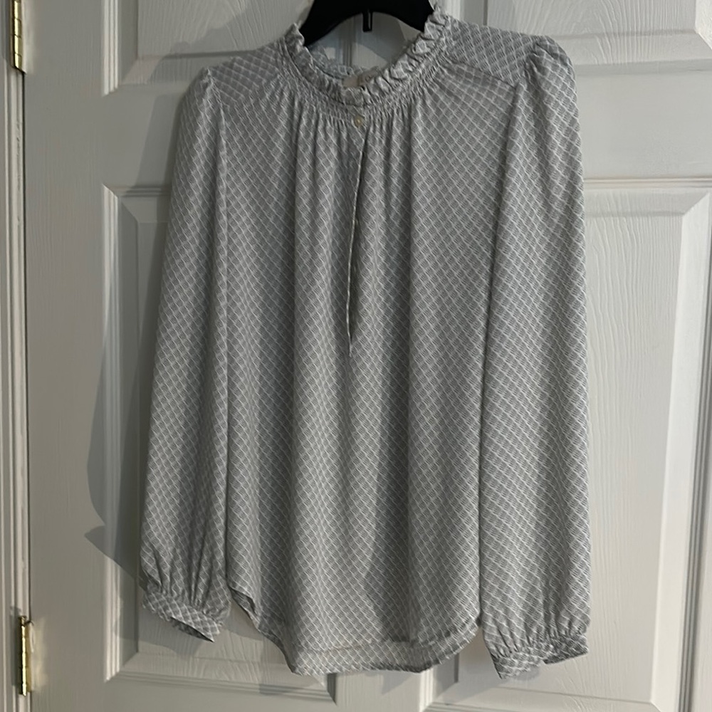 LOFT Gray Blouse with Elegant Design